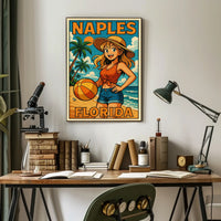Naples Florida Beach Vibes Poster Coastal Wall Art 18x24