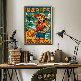 Naples Florida Beach Vibes Poster Coastal Wall Art 18x24