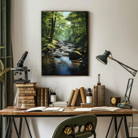 Tranquil Wilderness River Scene Poster: National Park Poster