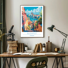 Vibrant Budapest Cityscape Travel Poster