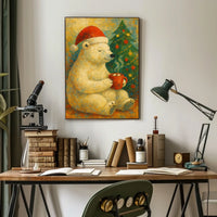 Cozy Christmas Bear Poster