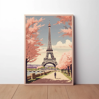 Paris – Eiffel Tower and Cherry Blossoms