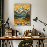 Wrangell Elias National Park Digital Painting Voyage Poster