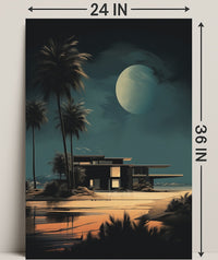 Moonlit Modern Oasis Modern Poster PosterGoat