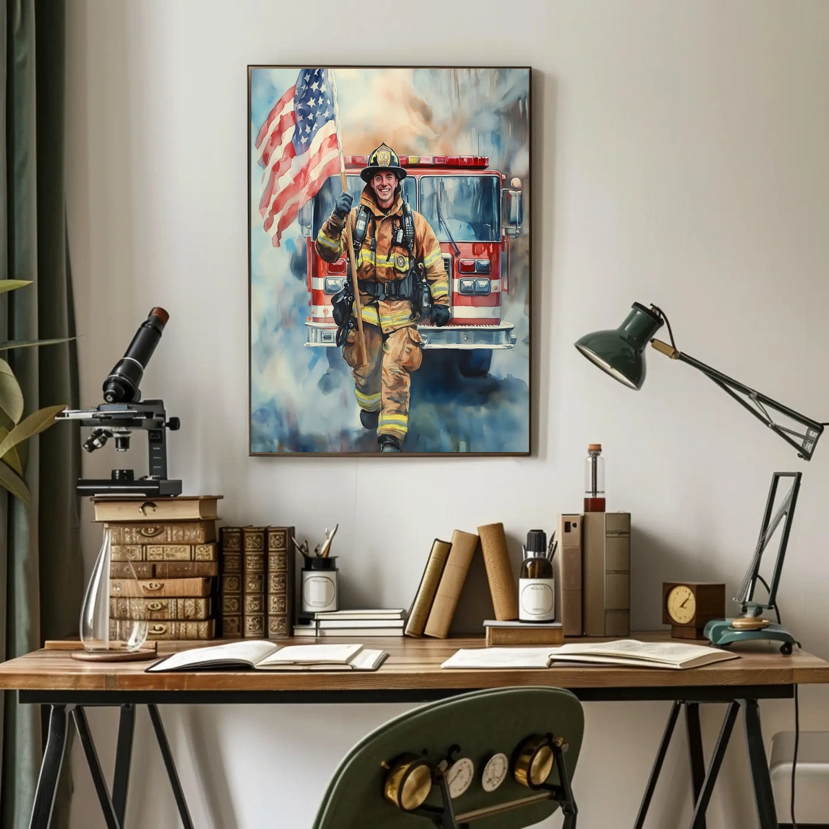 smiling firefighter Poster