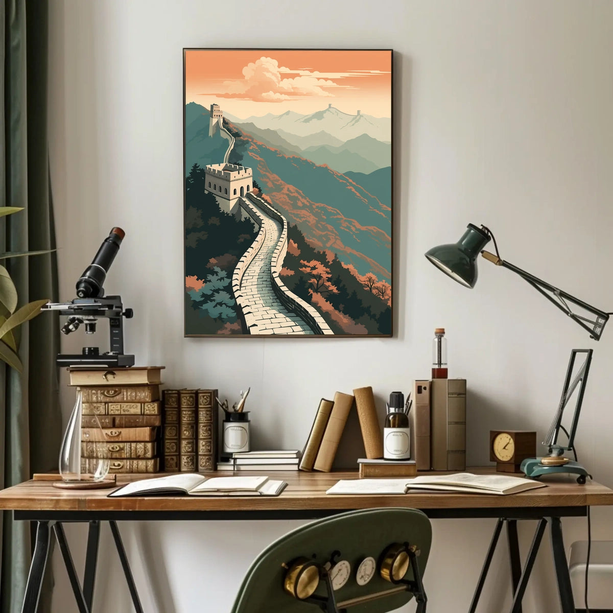 Great Wall of China Sunset Cultural or Heritage Poster