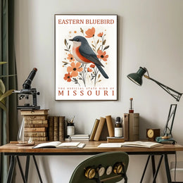 Eastern Bluebird Modern Art Poster for Home Decor