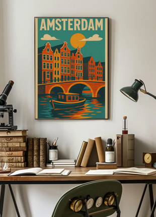 Amsterdam's Charm Captured in Vintage Travel Poster