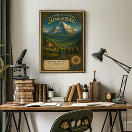 Travel to Jungfrau: Vintage Swiss Alps Travel Poster