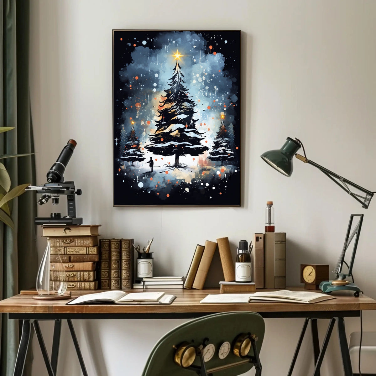 Enchanted Winter Wonderland Christmas Tree Poster Art