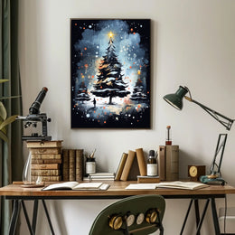 Enchanted Winter Wonderland Christmas Tree Poster Art