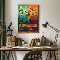 Fly Madagascar Wander in Color Travel Poster PosterGoat