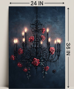 Chandelier Of Roses Poster
