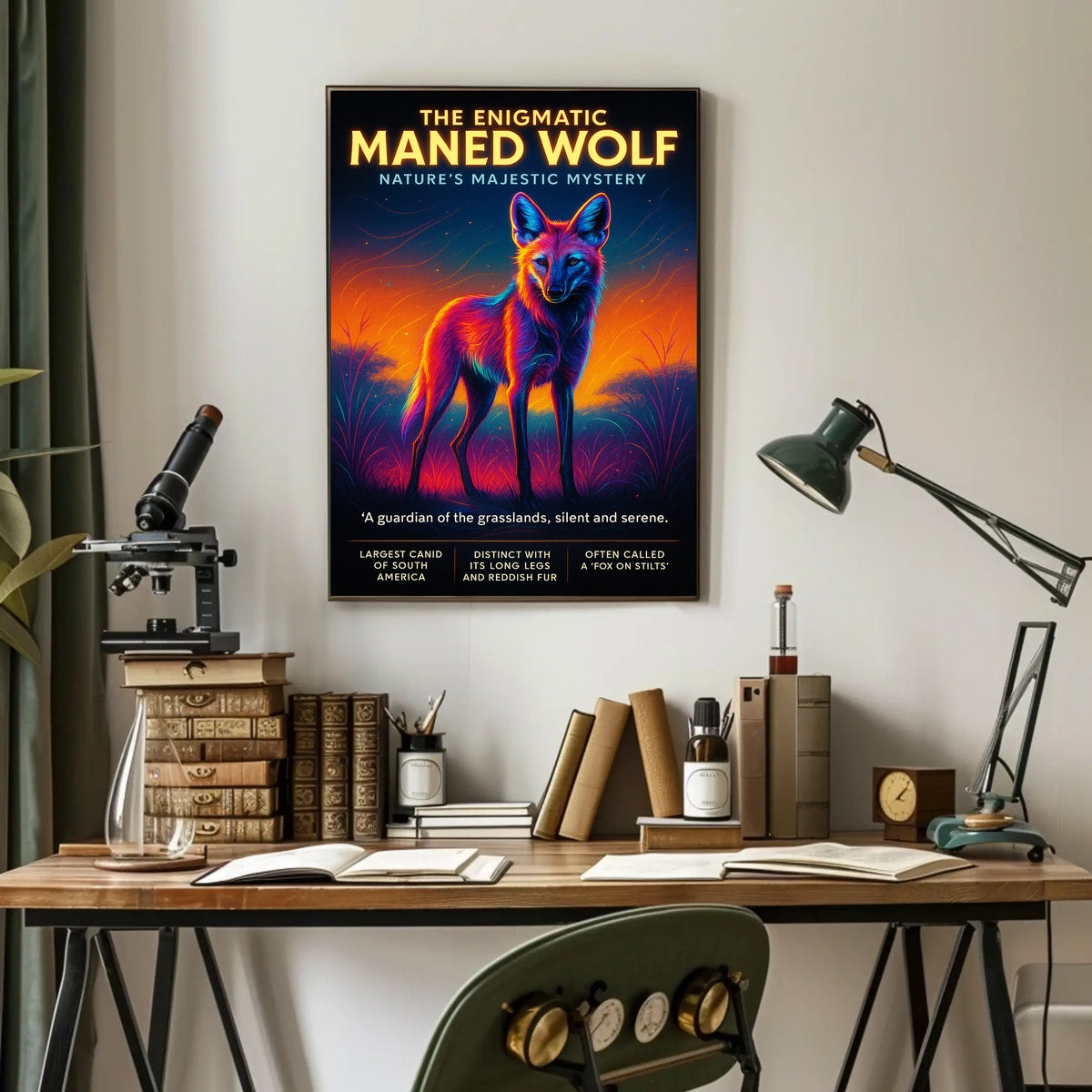 The Enigmatic Maned Wolf Poster