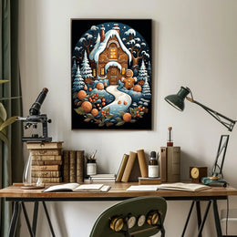 Enchanted Gingerbread Cottage Poster