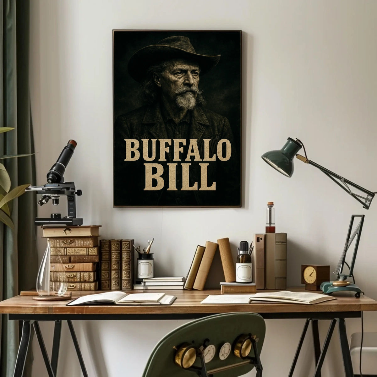 Western Cowboy Sepia Portrait Historical or Presidential Poster