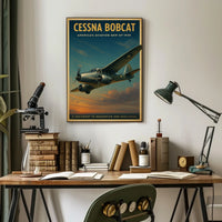 Cessna Bobcat Vintage Aviation Poster: Inspiring Flight Art