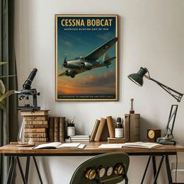 Cessna Bobcat Vintage Aviation Poster: Inspiring Flight Art