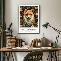 Fox in Floral Elegance: Artistic Poster