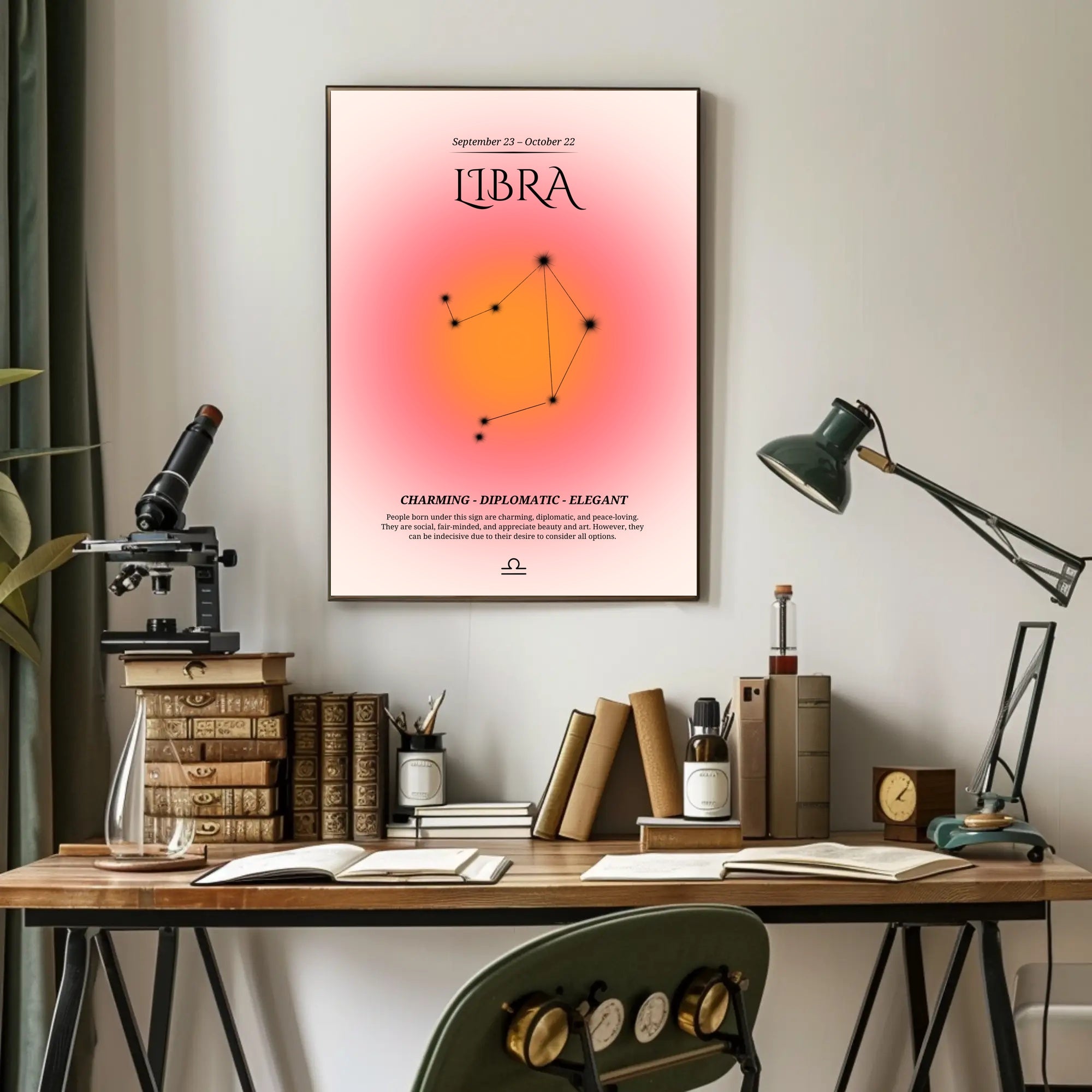 Libra Constellation Modern Art Zodiac Abstract or Artistic Poster PosterGoat