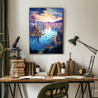 Cityscape At Dusk Poster