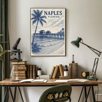 Naples Florida Poster Coastal Wall Art 18x24 Inches