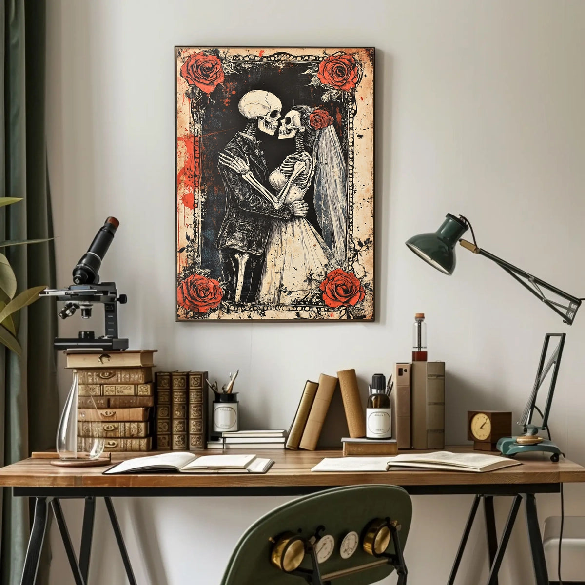 Eternal Love Skeletons Day of the Dead Cultural Poster