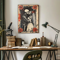 Eternal Love Skeletons Day of the Dead Cultural Poster