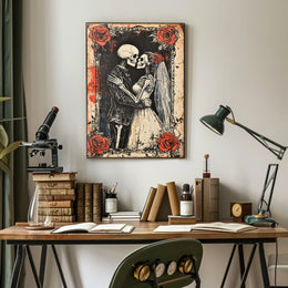 Eternal Love Skeletons Day of the Dead Cultural Poster
