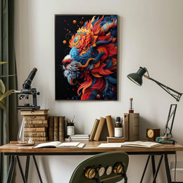 Vibrant Lion Art Poster