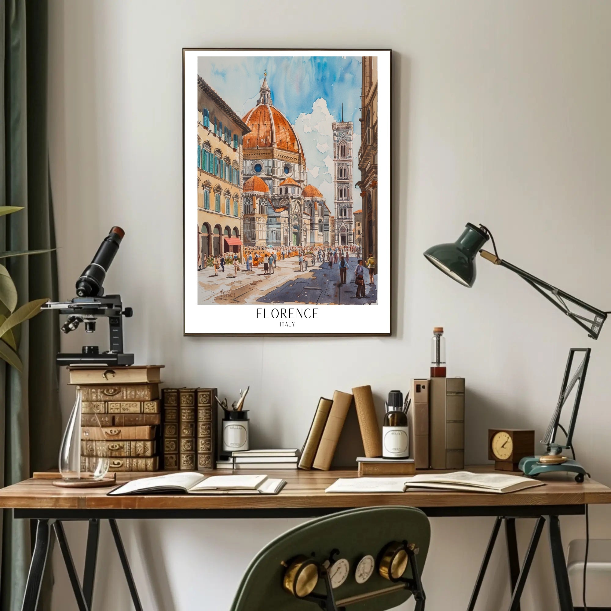 Florence Cathedral Watercolor Poster PosterGoat
