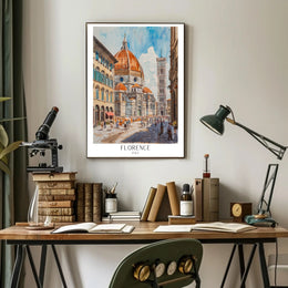 Florence Cathedral Watercolor Poster PosterGoat