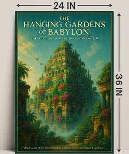 Hanging Gardens of Babylon Photorealistic Fantasy Mythology Poster