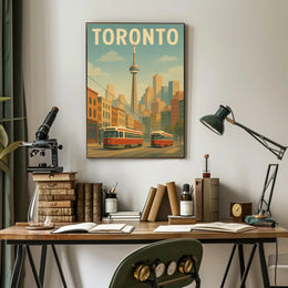 Toronto Skyline Vintage Travel Poster