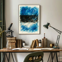 Abstract Blue And Black Composition Poster