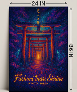 Fushimi Inari Shrine: Enchanted Pathway Fantasy Poster