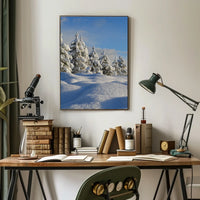 Serene Winter Landscape with Evergreen Trees National Park Poster