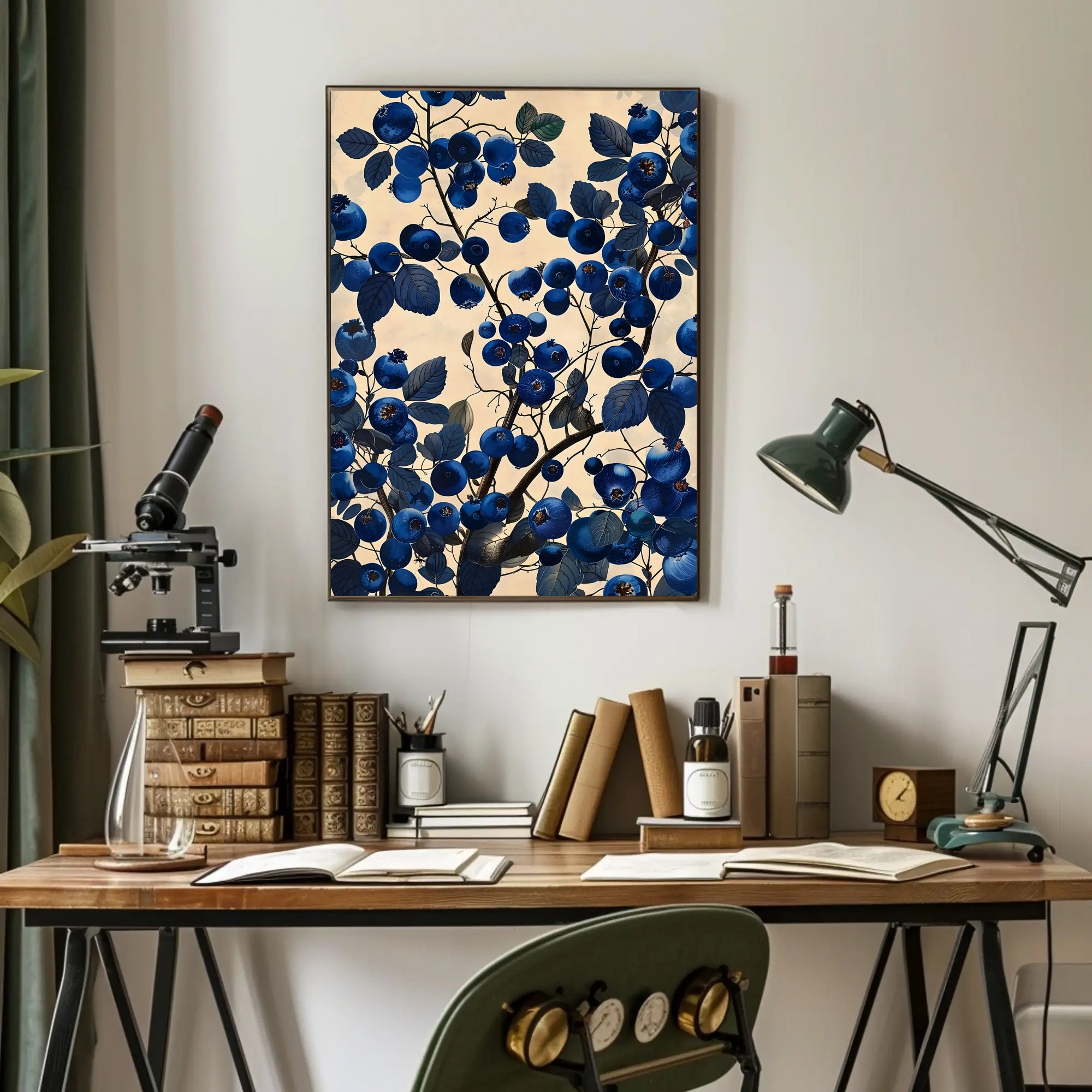 Blueberry Botanical Illustration Wall Art