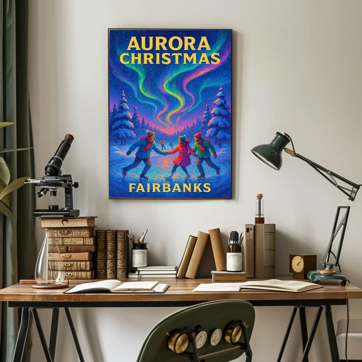 Aurora Christmas In Fairbanks Poster