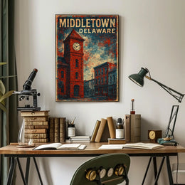 Middletown Delaware Vintage Wanderlust Travel Poster
