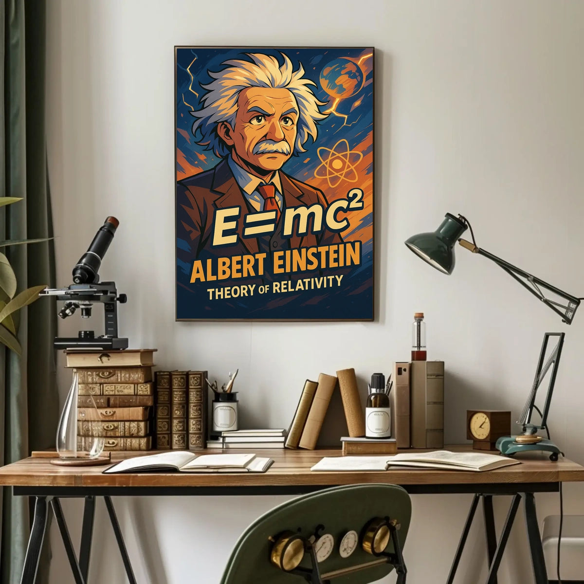 Einstein Relativity Cosmic Curious Minds Poster