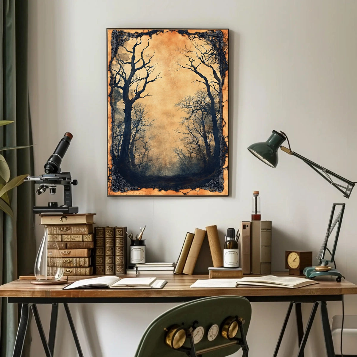 Haunting Gothic Forest Scene Art Print - Artistic Poster
