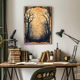 Haunting Gothic Forest Scene Art Print - Artistic Poster