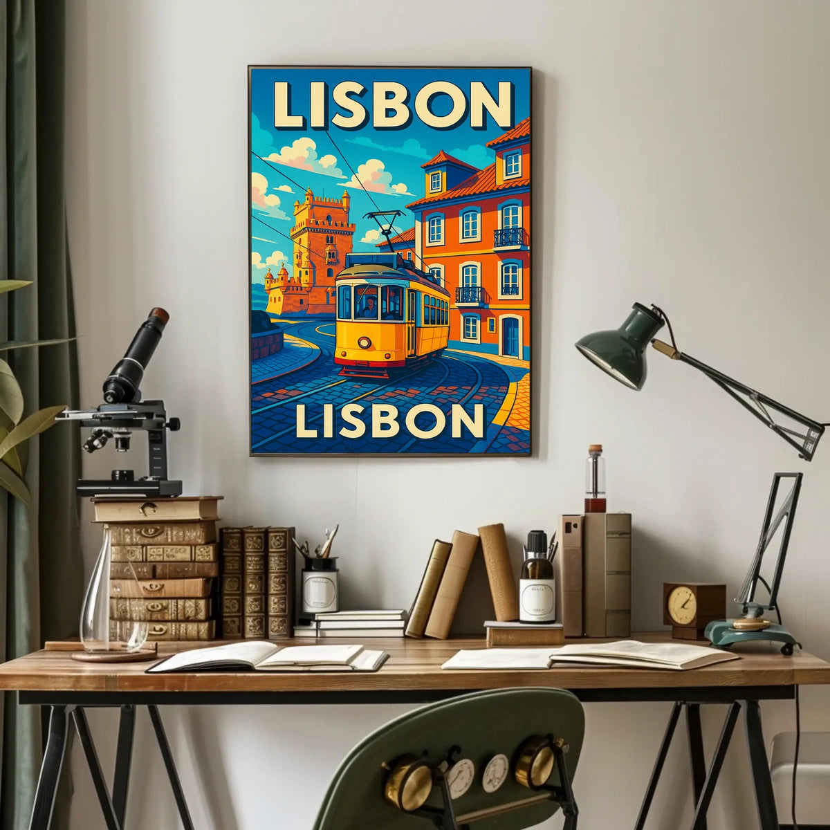 Lisbon Vintage Travel Vintage Poster
