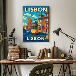 Lisbon Vintage Travel Vintage Poster