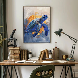 Majestic Sea Turtle Art Print Poster for Home Decor and Beach Lovers PosterGoat