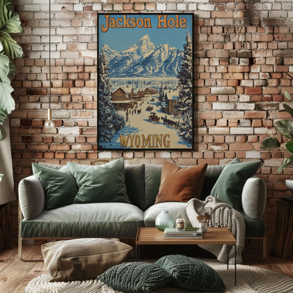 Jackson Hole Wyoming Vintage Poster - Wild West