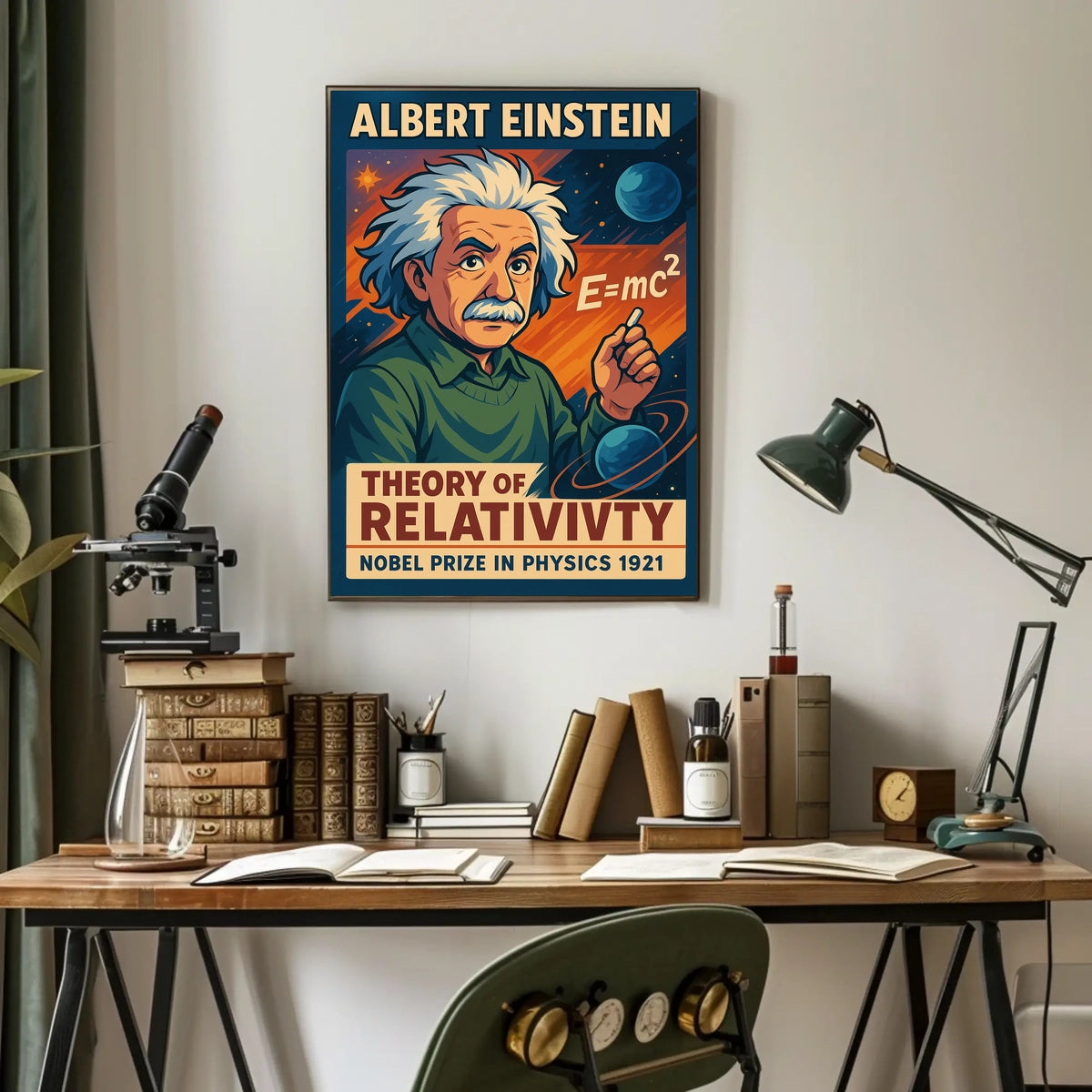 Einstein Relativity Modern Science Decor Poster