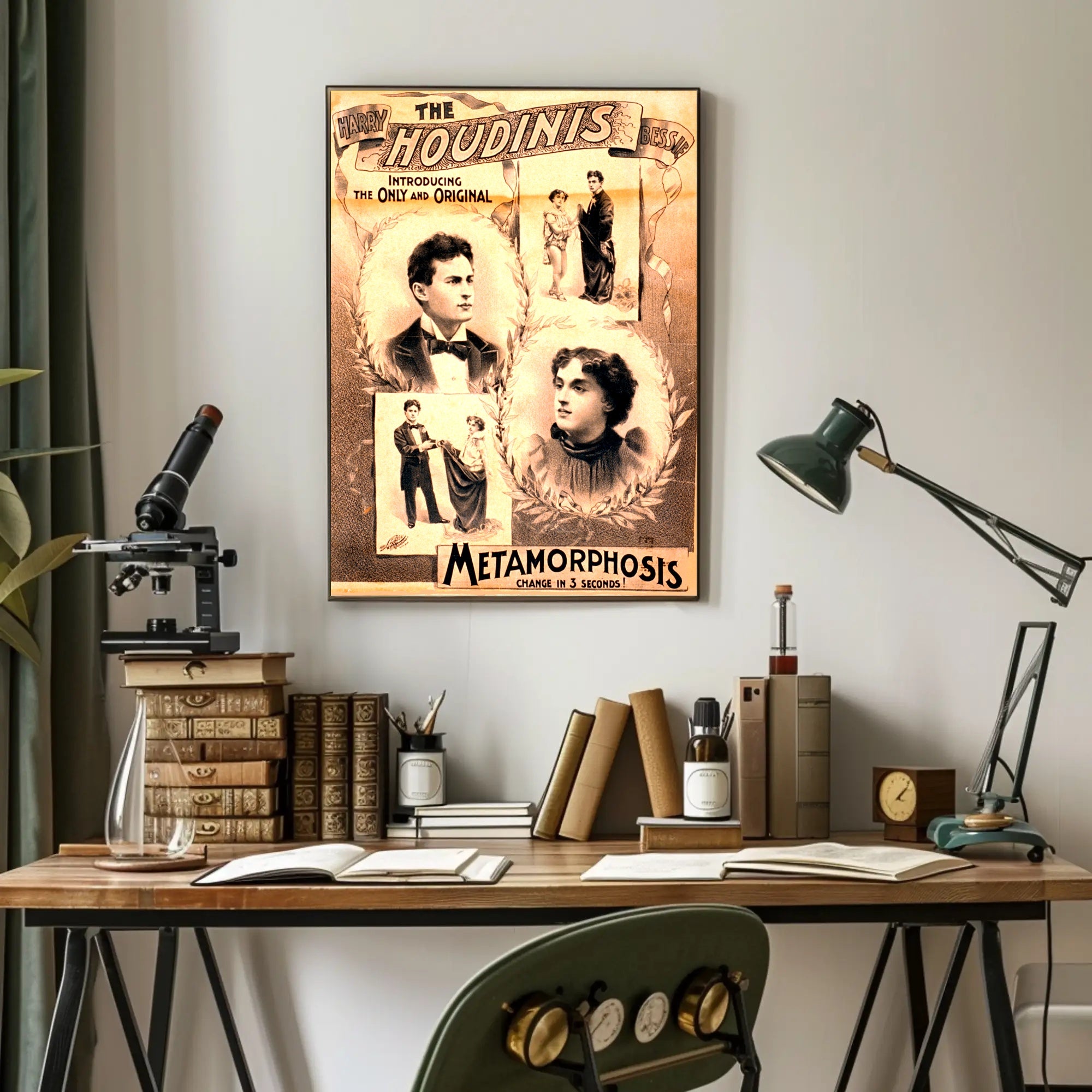 The Houdinis Magic Show Vintage Historical Poster