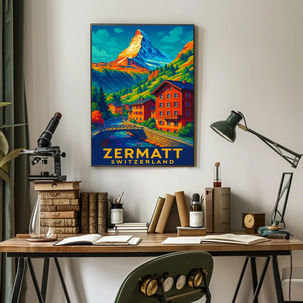 Zermatt Switzerland Scenic Alpine Majesty Wanderlust Lovers Travel Wall Art Poster